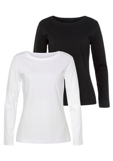 VIVANCE Langarmshirt (Packung, 2-tlg) aus besonders weicher und fester Baumwolle mehr Online Outlet