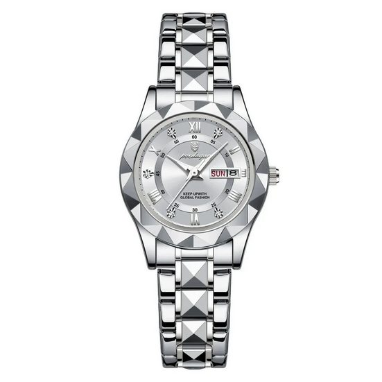 MSOVAEU Quarzuhr, Quarzuhr Edelstahl Uhr für Damen modisch und leger Quarzuhr, 50 Meter Wasserdichtigkeit, Multifunktionsuhr Armbanduhr, Chronograph Damenuhr mehr Sonderangebote