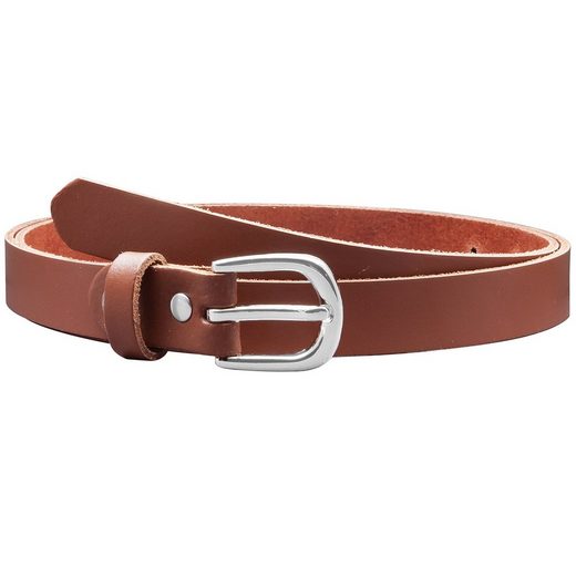 COLOGNEBELT Ledergürtel A8-SL Ledergürtel in Rot - 2 cm Breit - mit silberner abgerundeter Gürtelschließe - modern, leger, klassisch mehr Neueste Stile