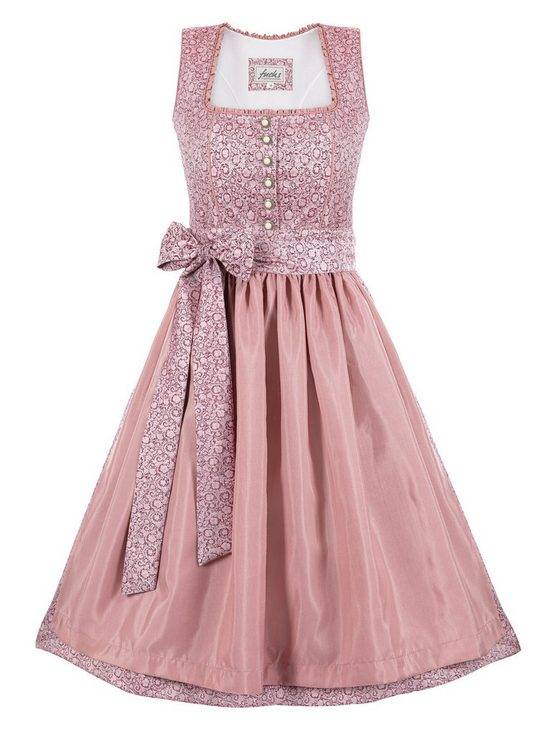 TRACHTEN24.DE Dirndl Midi Dirndl Babsi rosa (2-tlg) Rockteil 65cm mehr