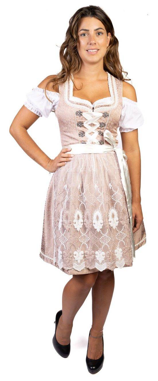 TRACHTL Dirndl DIRNDL TRACHTENKLEID DAMEN BELLA CHAMPAGNER 3.tlg mehr
