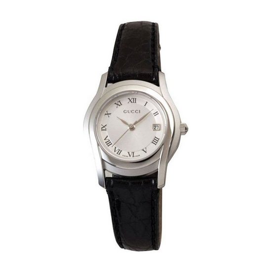 GUCCI Quarzuhr YA055505 Swiss Made, geprägtes Lederband mehr Zeitlich begrenztes Angebot
