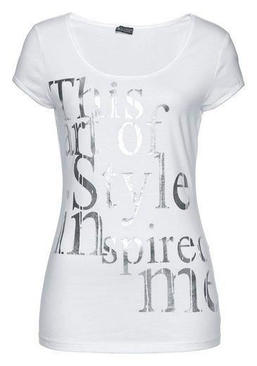 LAURA SCOTT Rundhalsshirt mit Folienprint mehr Bis zu 65% Rabatt