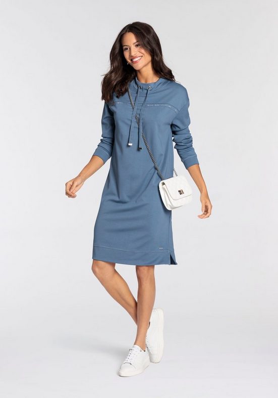 LAURA SCOTT Sweatkleid mit filigranen Glitzerstreifen - NEUE KOLLEKTION mehr Fabrikladen