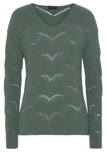 LAURA SCOTT V-Ausschnitt-Pullover mit modischem Strickmuster - NEUE FARBEN mehr Black Friday Preise