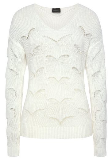 LAURA SCOTT V-Ausschnitt-Pullover mit modischem Strickmuster - NEUE FARBEN mehr Black Friday Preise