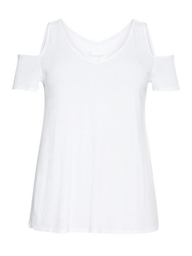 SHEEGO T-Shirt Große Größen mit V-Ausschnitt, im schulterfreien Look mehr Fabrik Onlineshop