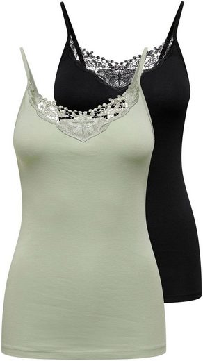 ONLY Spitzentop ONLKIRA LACE SINGLET 2PACK NOOS 2er-Pack mehr Tägliche Deals