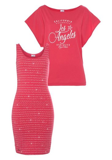 KANGAROOS Jerseykleid (2-tlg) im Set mit oversize Shirt zum Knoten mehr Bis zu 55% Rabatt