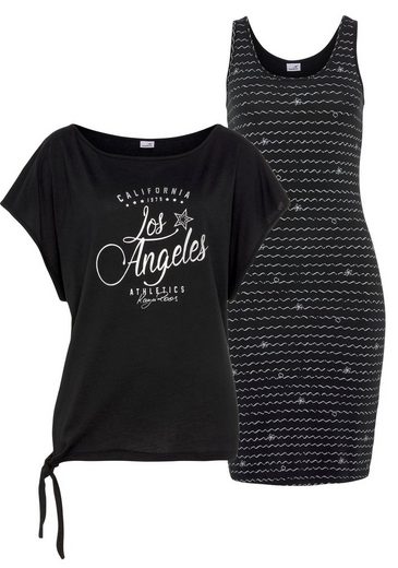 KANGAROOS Jerseykleid (2-tlg) im Set mit oversize Shirt zum Knoten mehr Bis zu 55% Rabatt