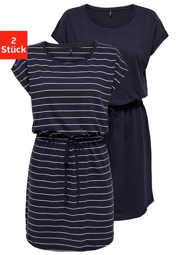 ONLY Shirtkleid ONLMAY LIFE S/S DRESS 2 PACK CS JRS (2er-Pack) flexibel taillierbar für individuelle Passform mehr Im Verkauf