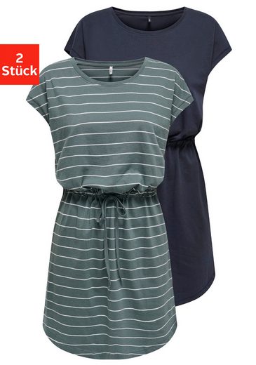 ONLY Shirtkleid ONLMAY LIFE S/S DRESS 2 PACK CS JRS (2er-Pack) flexibel taillierbar für individuelle Passform mehr Im Verkauf