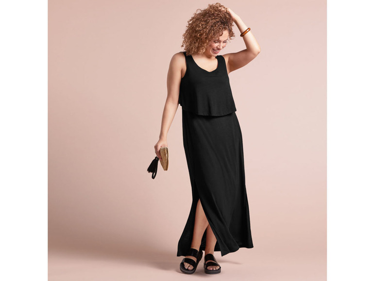 esmara® Damen Maxikleid mit langen Seitenschlitzen Black Friday