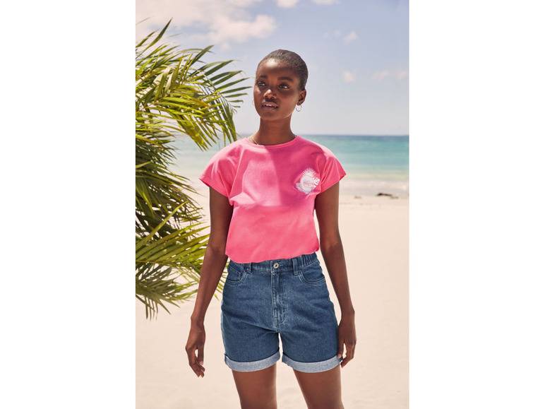 esmara® Damen Jeansshorts, mit Krempeloptik am Beinabschluss Kostenlose Rückgabe