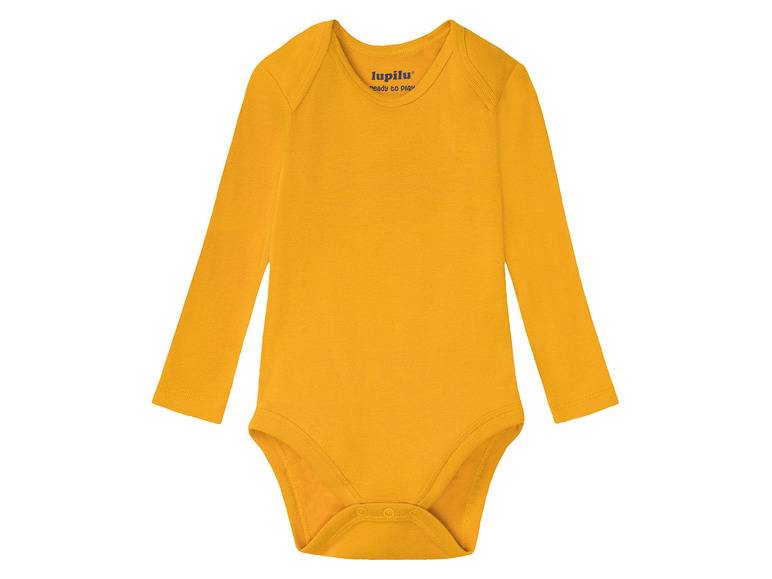 lupilu® Baby Bodies, langarm, 5 Stück, aus reiner Bio-Baumwolle Lagerräumung