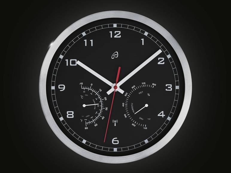AURIOL® Funkwanduhr, mit Thermometer und Hygrometer Neueste Stile