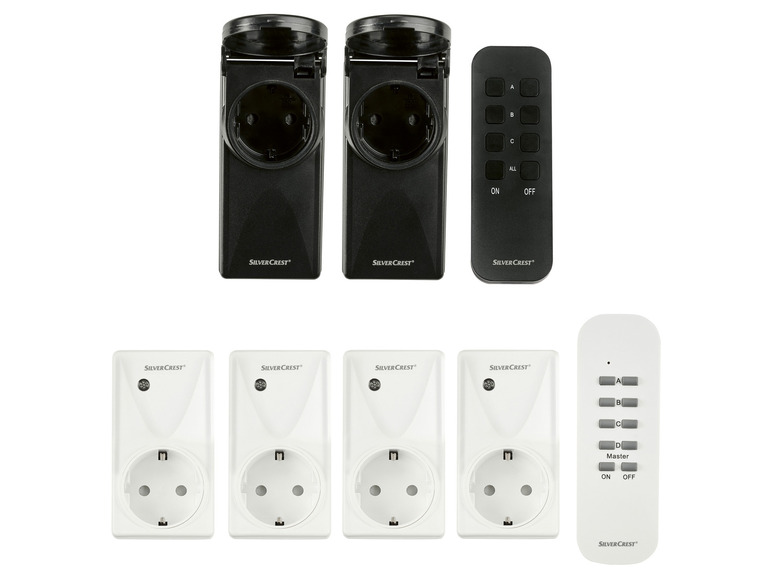 SILVERCREST® Funksteckdosen-Set, mit Fernbedienung, 5-/ 3-teilig Nur für heute