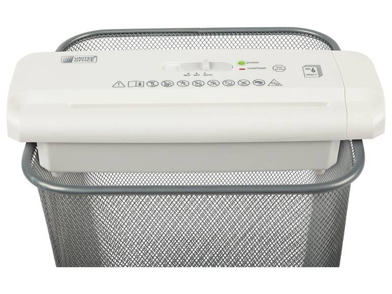 UNITED OFFICE® Aktenvernichter-Papierkorbaufsatz, 6 Blatt A4, mit ausziehbarem Teleskoparm Rabatte dieses Monats