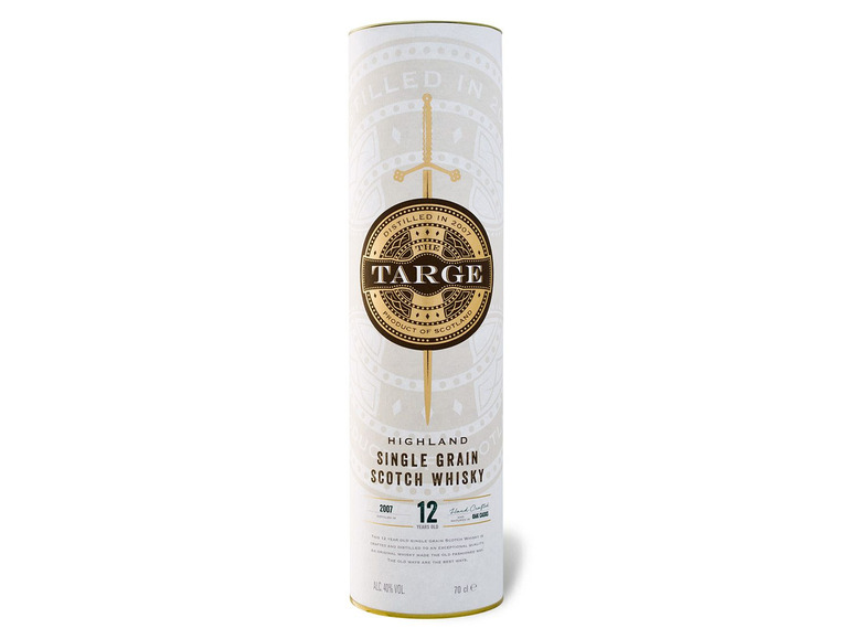 The Targe Highland Single Grain Scotch Whisky 12 Jahre mit Geschenkbox 40% Vol Riesige Ersparnisse