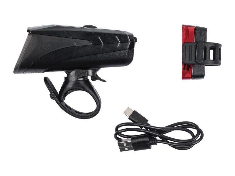 CRIVIT LED-Fahrradleuchten-Set, selbstabblendend Black Friday