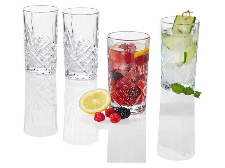 ERNESTO® Kristall-Whiskey- /Longdrinkgläser, 4er-Set Clearance-Verkauf
