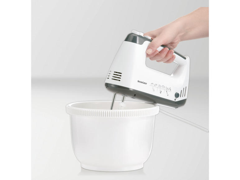 SILVERCREST® KITCHEN TOOLS Handmixer SHMS 300 C2 mit Schüssel und Spritzschutz Begrenztes Angebot