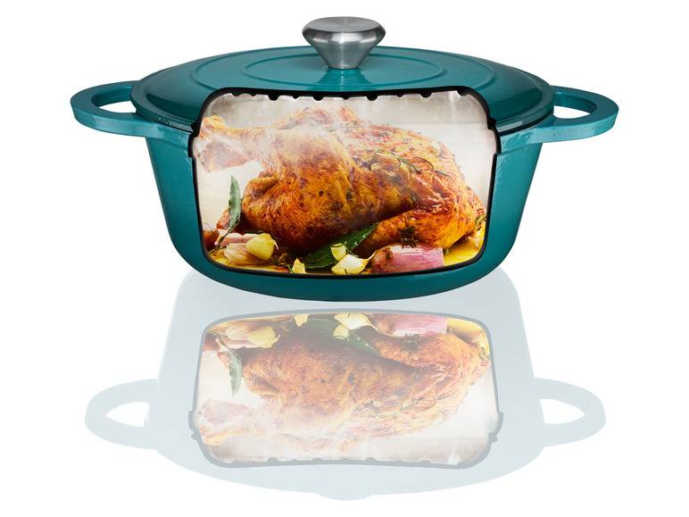 ERNESTO® Gusseisen-Bräter, oval Ø 25 cm Kostenlose Rückgabe