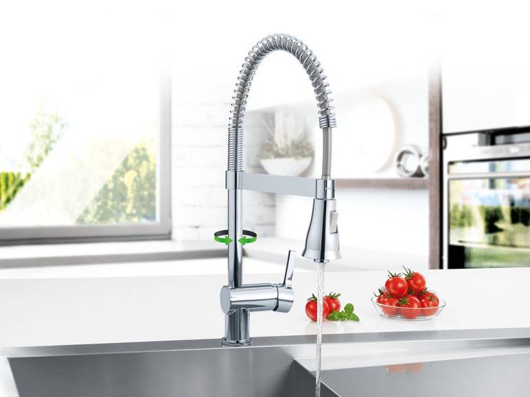 LIVARNO home Spültischarmatur, mit Spiralfeder / Gummischlauch Zeitbegrenzte Promotion