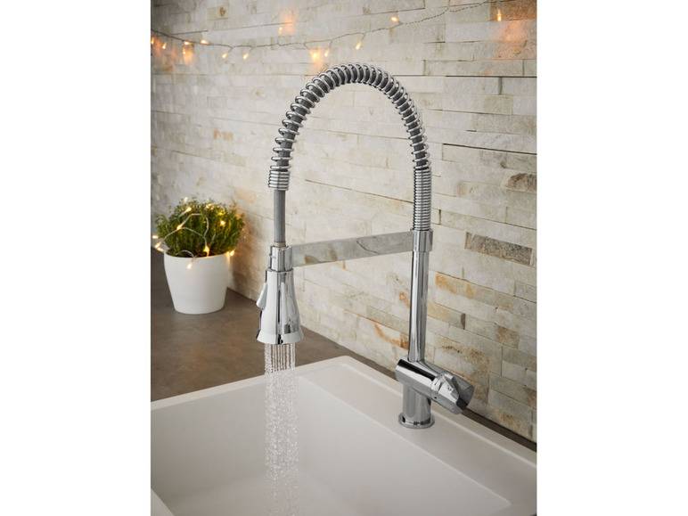 LIVARNO home Spültischarmatur, mit Spiralfeder / Gummischlauch Zeitbegrenzte Promotion