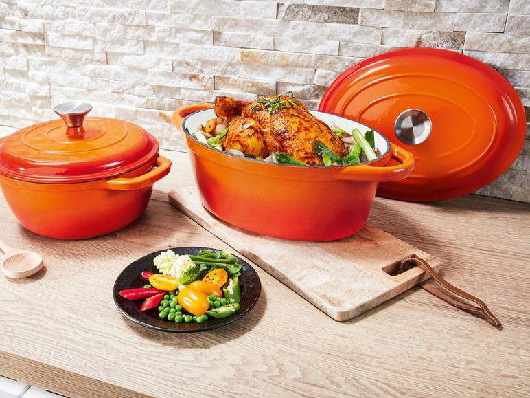 ERNESTO® Gusseisen-Bräter, Oval Ø 29 cm Riesige Rabatte