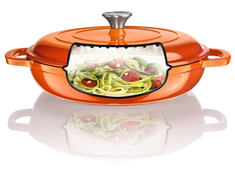 ERNESTO® Gusseisen-Servierpfanne, Ø 30 cm, mit Drop-System 2025