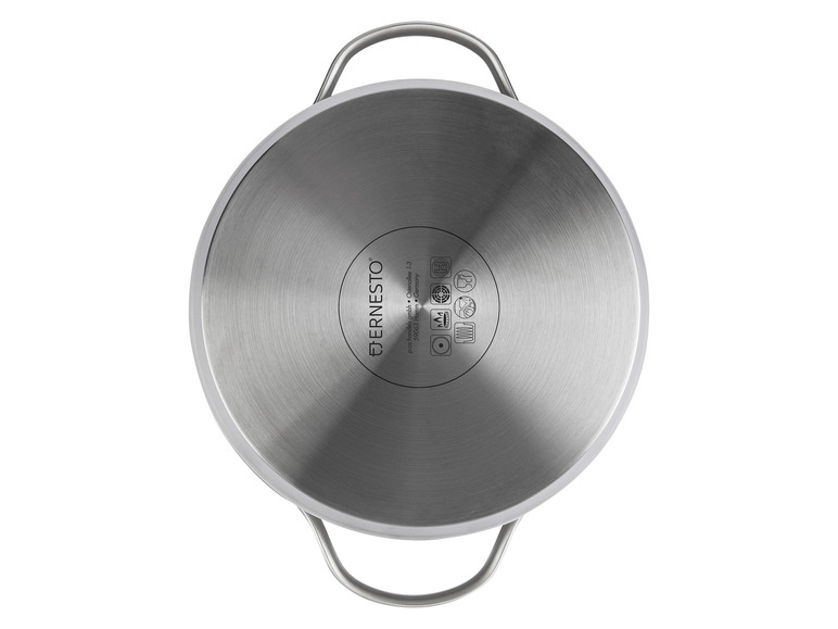 ERNESTO® Topfset Edelstahl, 6-tlg, mit Glasdeckel Auslauf