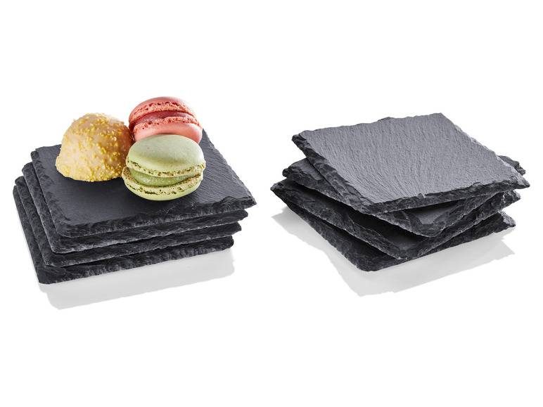 LIVARNO home Schiefer-Servierplatten / Schiefer-Untersetzer, mit Antirutsch-Füßen Fabrikpreis