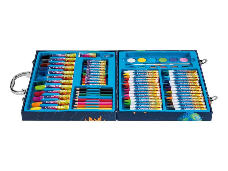 crelando® Kinder-Malkoffer, mit Farben, Stiften und Zubehör Super Rabatt