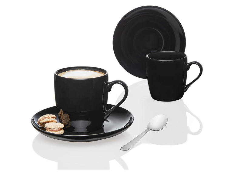 ERNESTO® 2er Set Tassen mit Untertasse, aus hochwertigem Porzellan Clearance-Verkauf