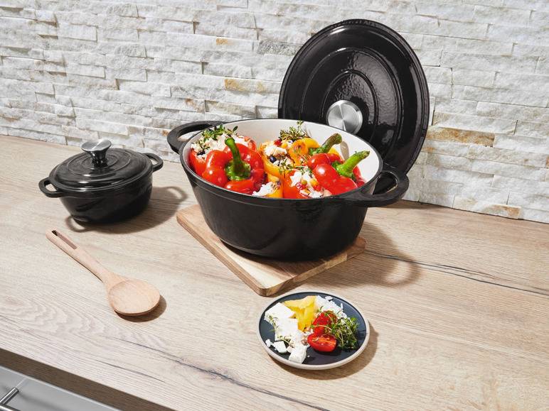 ERNESTO® Gusseisen-Bräter, oval Ø 33 cm Auslauf