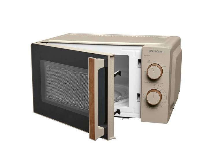 SILVERCREST® KITCHEN TOOLS Mikrowelle SMWH 700 B2, taupe, Holzedsign Preisnachlass