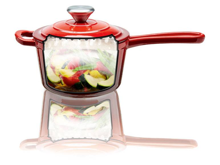 ERNESTO® Stielkasserolle Gusseisen emailliert, 1,5L Muttertagsangebot