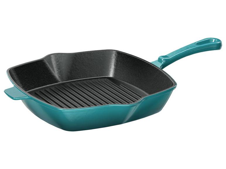 ERNESTO® Gusseisen-Grillpfanne, 24,5 x 24,5 cm, gerillt Große Rabatte