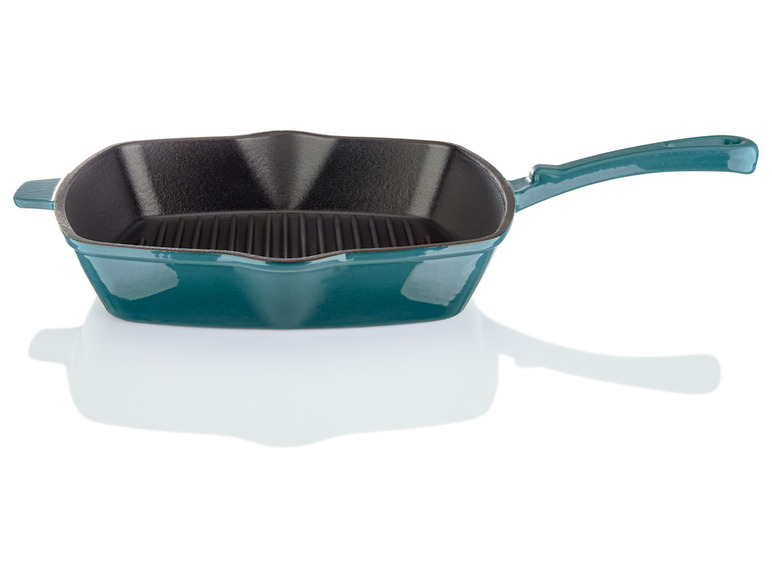 ERNESTO® Gusseisen-Grillpfanne, 24,5 x 24,5 cm, gerillt Große Rabatte