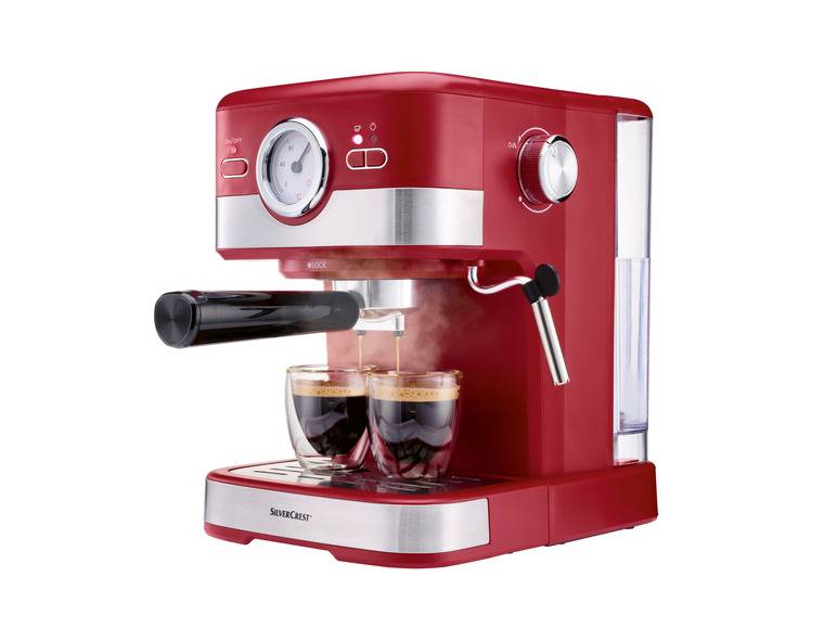 SILVERCREST® Espressomaschine Siebträger »SEM 1100 C5«, 1100 W, rot Clearance-Verkauf