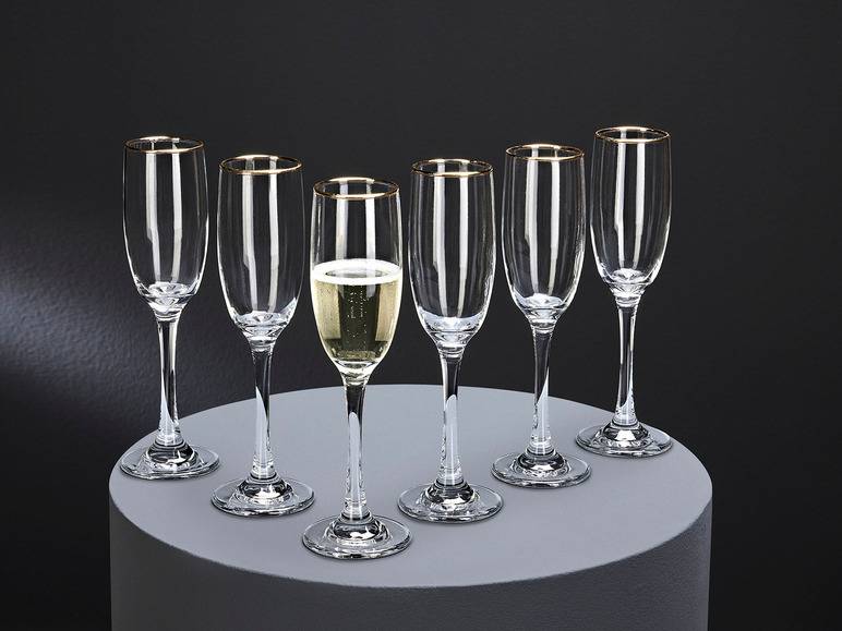 ERNESTO® Glas Set, 6-teilig, mit Goldrand Auslauf