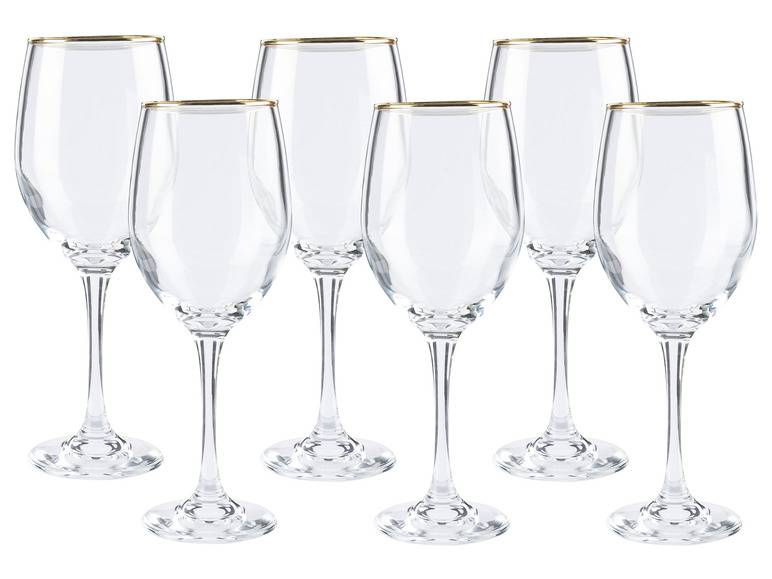 ERNESTO® Glas Set, 6-teilig, mit Goldrand Auslauf