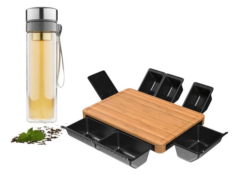 ERNESTO® Multifunktionales Schneidebrett + Trinkflasche mit Teefilter Black Friday