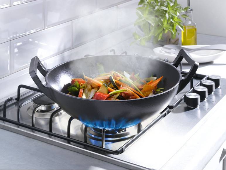 GRILLMEISTER Gusseisen mit Wok und Bratpfanne Begrenzte Freigabe