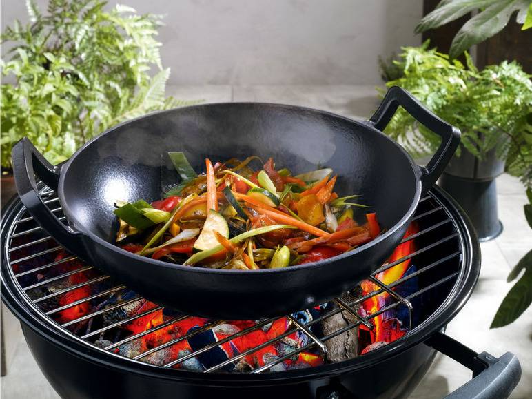 GRILLMEISTER Gusseisen mit Wok und Bratpfanne Begrenzte Freigabe