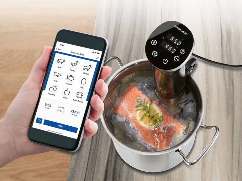 SILVERCREST® KITCHEN TOOLS Sous-Vide-Stick Smart SSVSS 1200 A1, WLAN-Funktion Bis zu 50% Rabatt