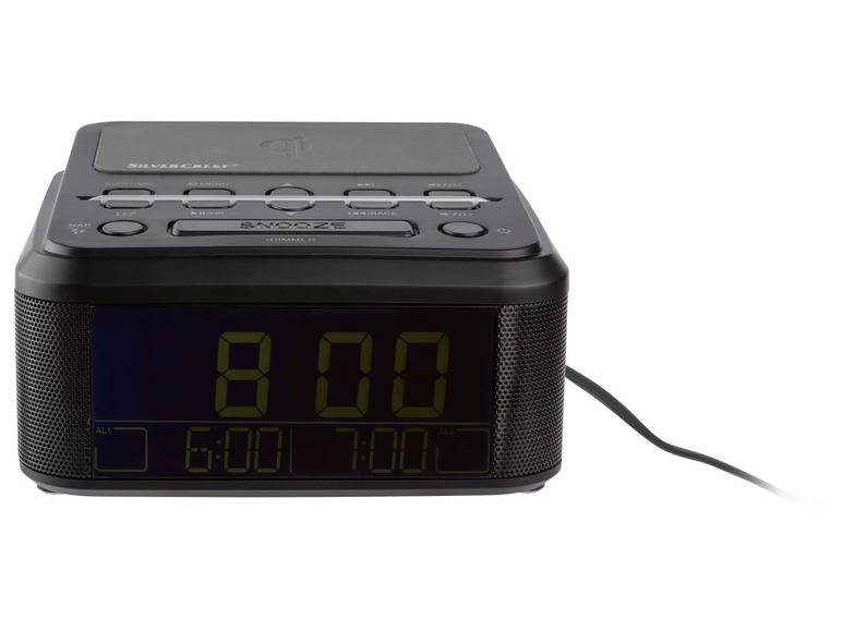 SILVERCREST® Uhrenradio, mit Qi Ladung, DAB+, Bluetooth zollfrei