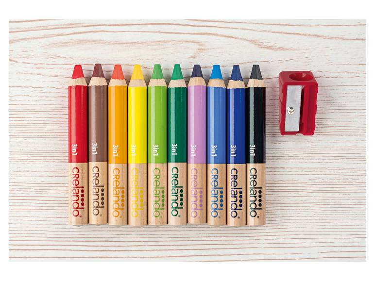 crelando® 3-in-1-Buntstifte, 10 Stück, mit Anspitzer Valentinstagsangebot