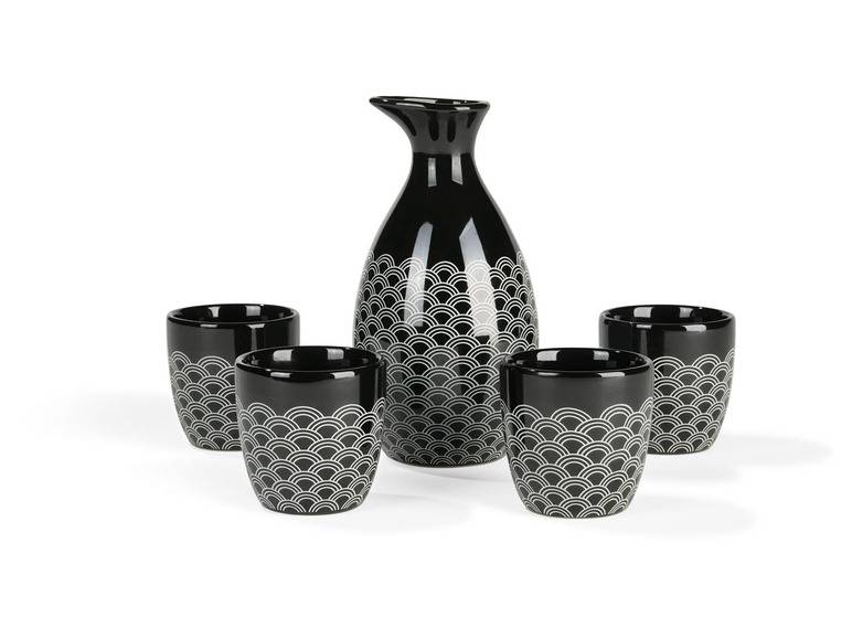 ERNESTO® Sake-Set, 5-teilig, Steingut Heißer Verkauf